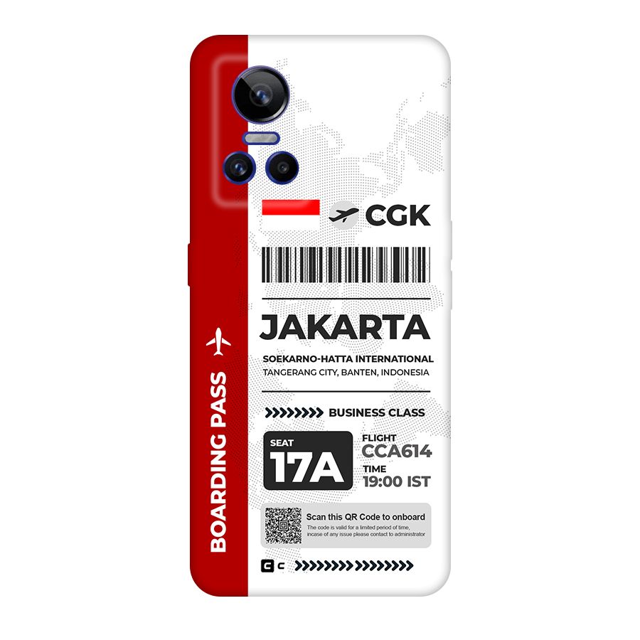International Boarding Pass Jakarta Original Polycarbonate Back Case for Realme GT Neo 3