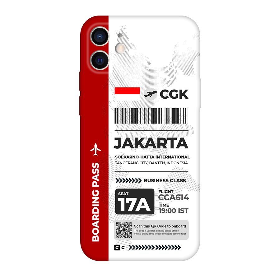 International Boarding Pass Jakarta Original Polycarbonate Back Case for iPhone 12