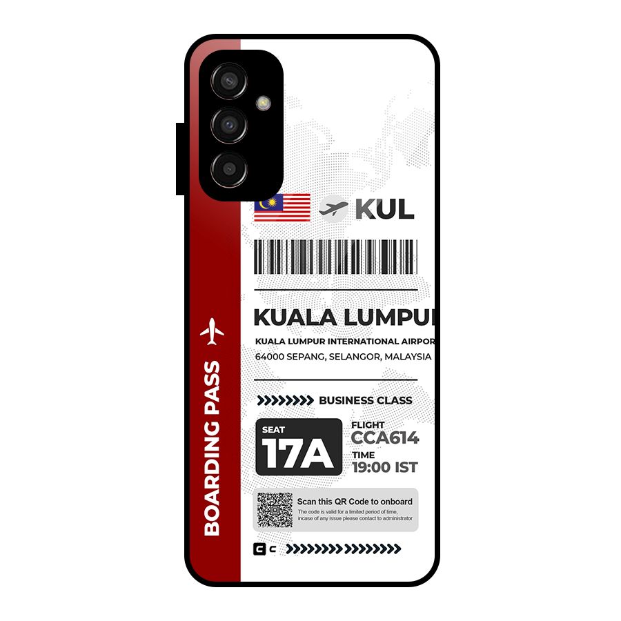 International Boarding Pass Kuala Lumpur Glass Back Case for Galaxy F13