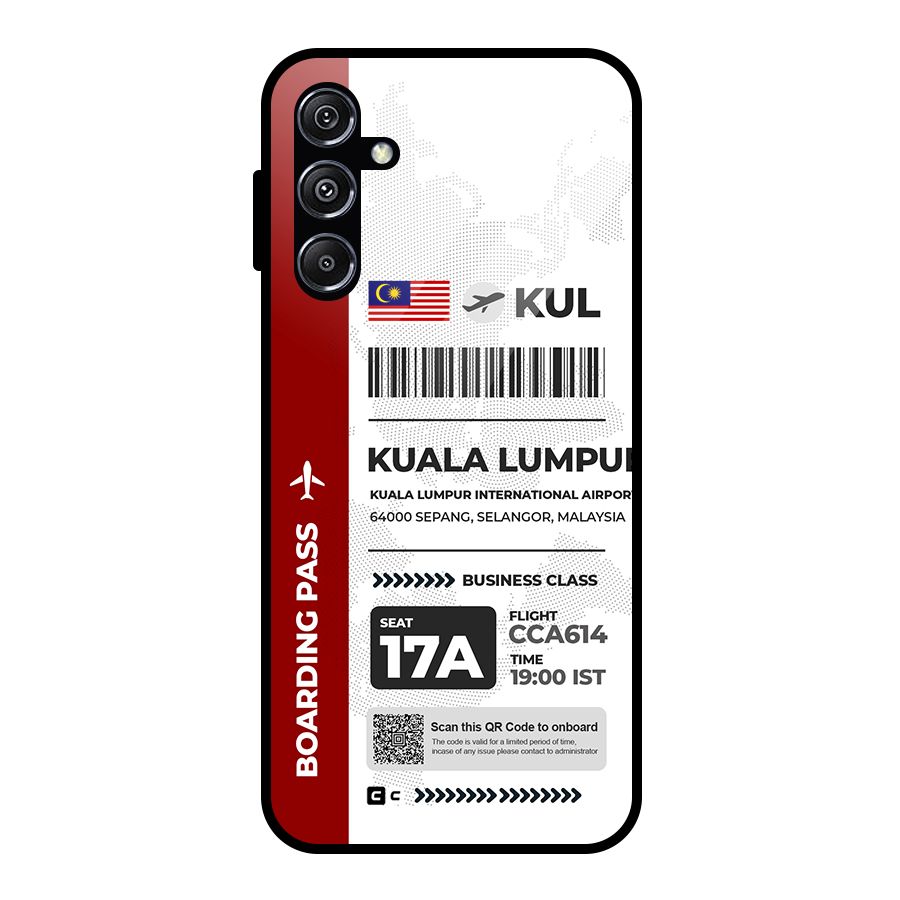 International Boarding Pass Kuala Lumpur Glass Back Case for Galaxy M34 5G