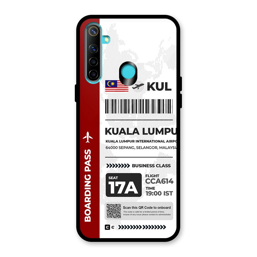 International Boarding Pass Kuala Lumpur Glass Back Case for Realme Narzo 10