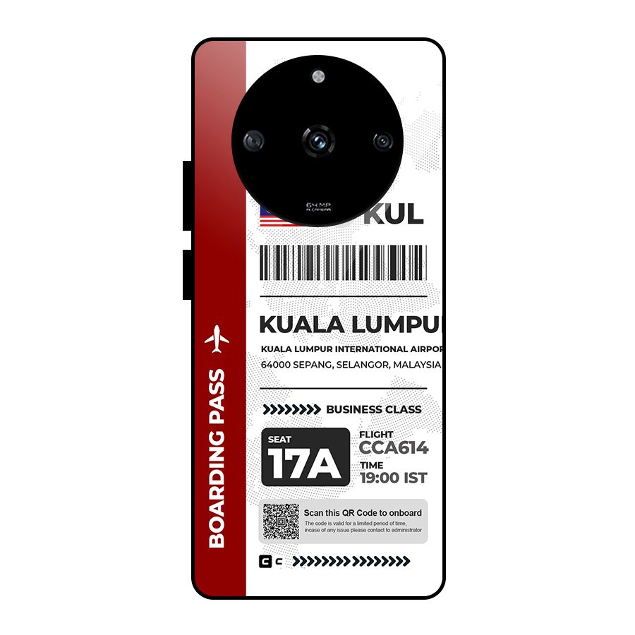 International Boarding Pass Kuala Lumpur Glass Back Case for Realme Narzo 60 5G