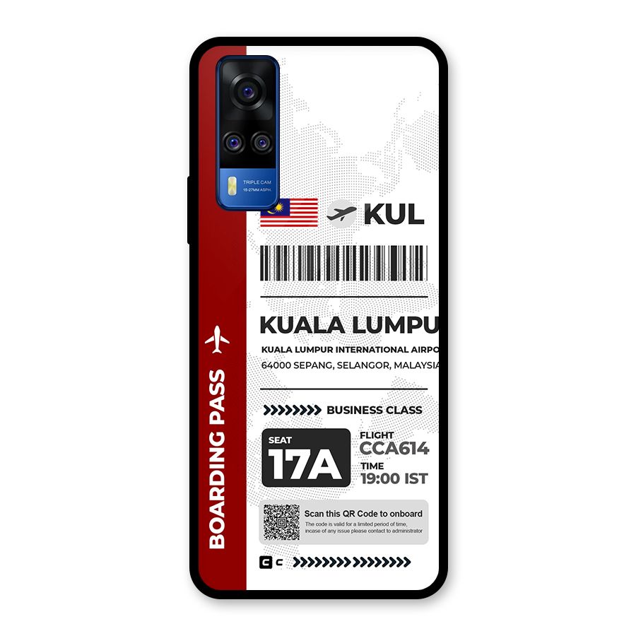 International Boarding Pass Kuala Lumpur Glass Back Case for Vivo Y31