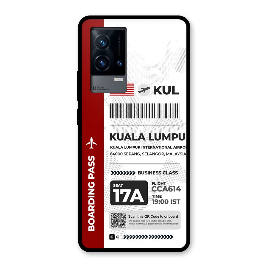 International Boarding Pass Kuala Lumpur Glass Back Case for iQOO 9 5G