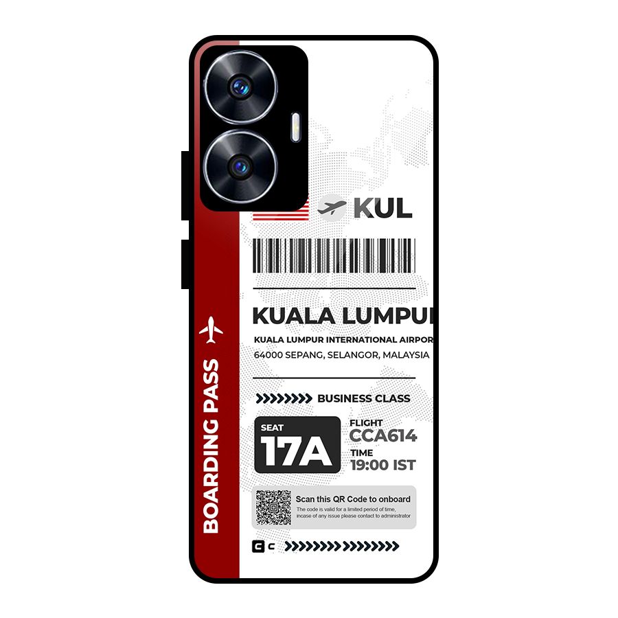 International Boarding Pass Kuala Lumpur Glass Back Case for realme C55