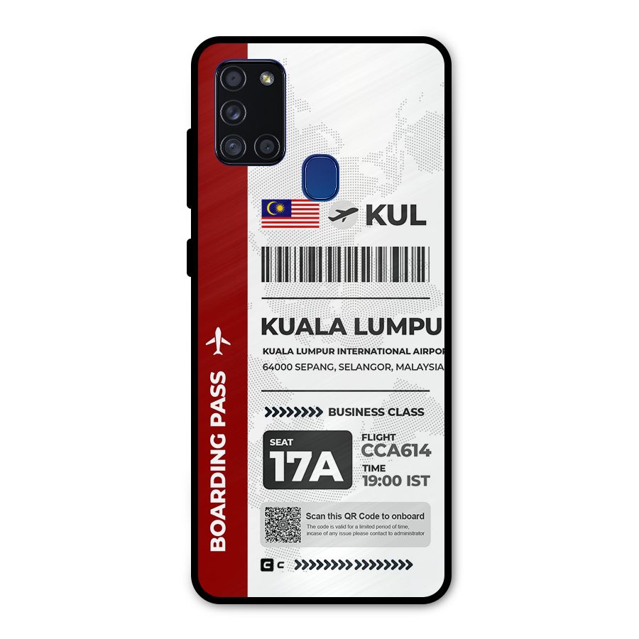 International Boarding Pass Kuala Lumpur Metal Back Case for Galaxy A21s