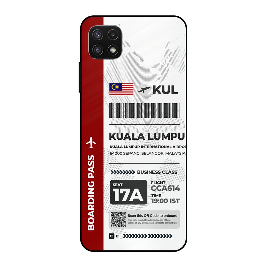 International Boarding Pass Kuala Lumpur Metal Back Case for Galaxy A22 5G
