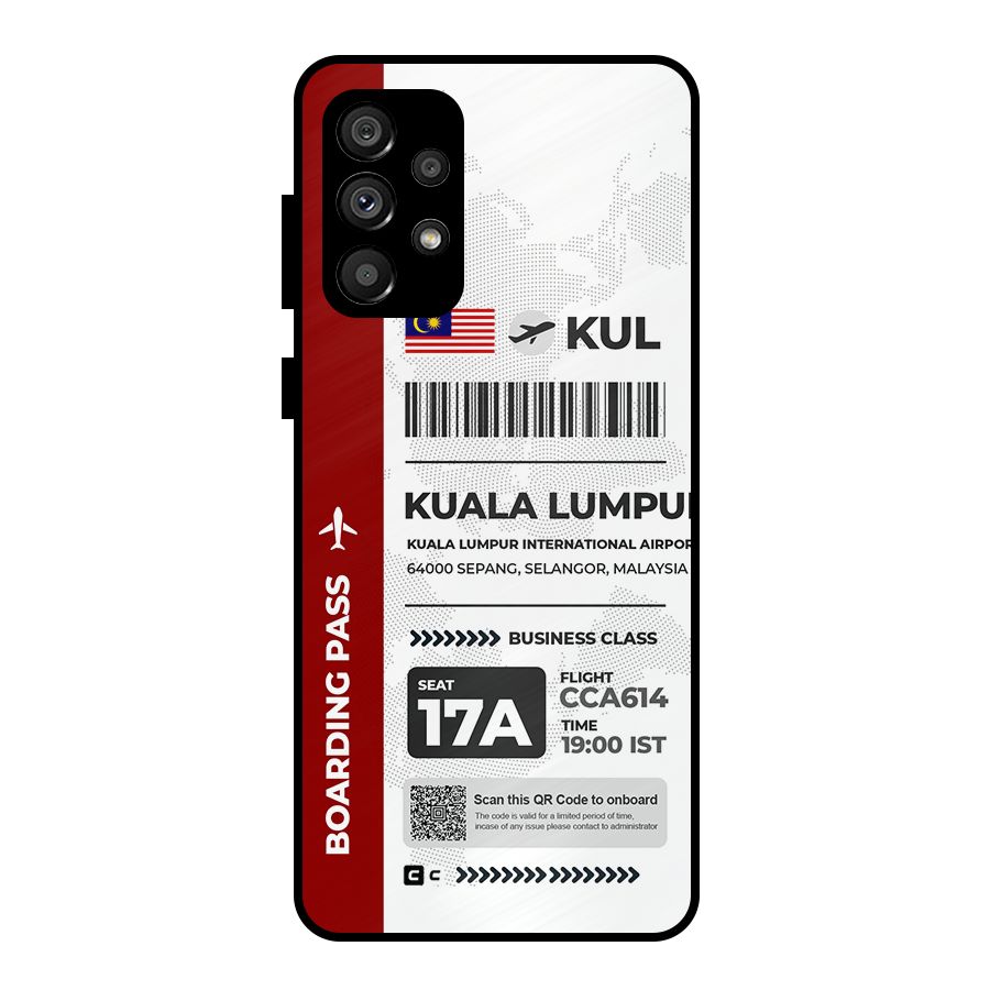 International Boarding Pass Kuala Lumpur Metal Back Case for Galaxy A73 5G