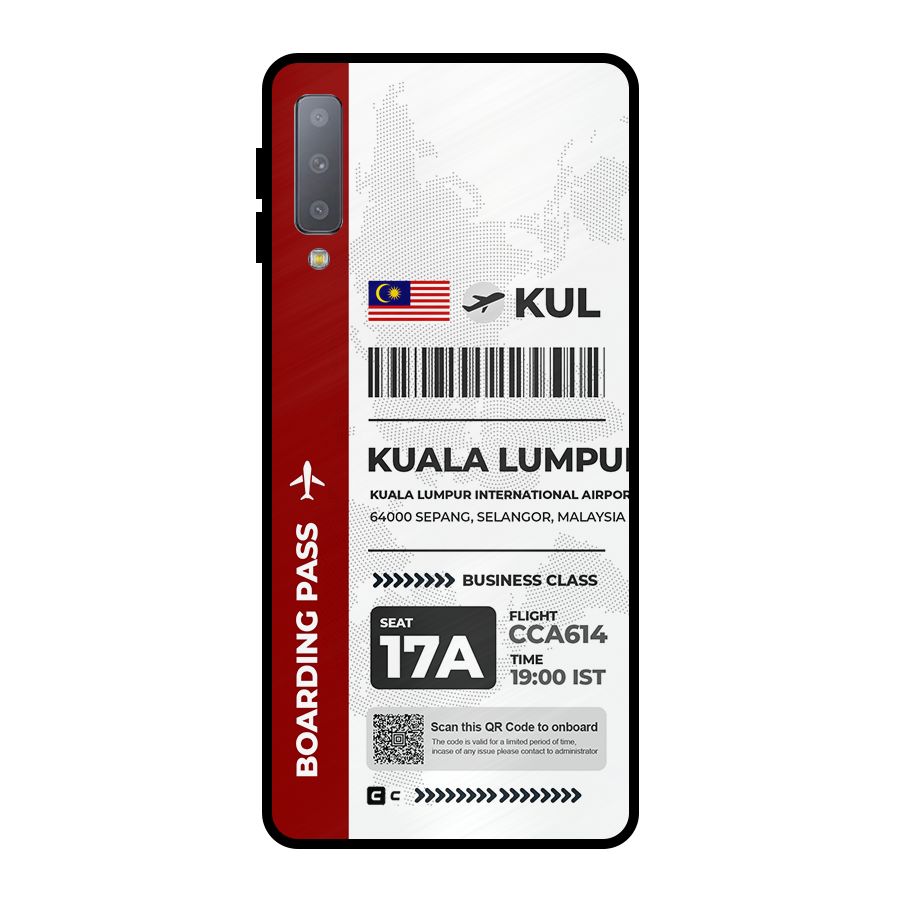International Boarding Pass Kuala Lumpur Metal Back Case for Galaxy A7 (2018)