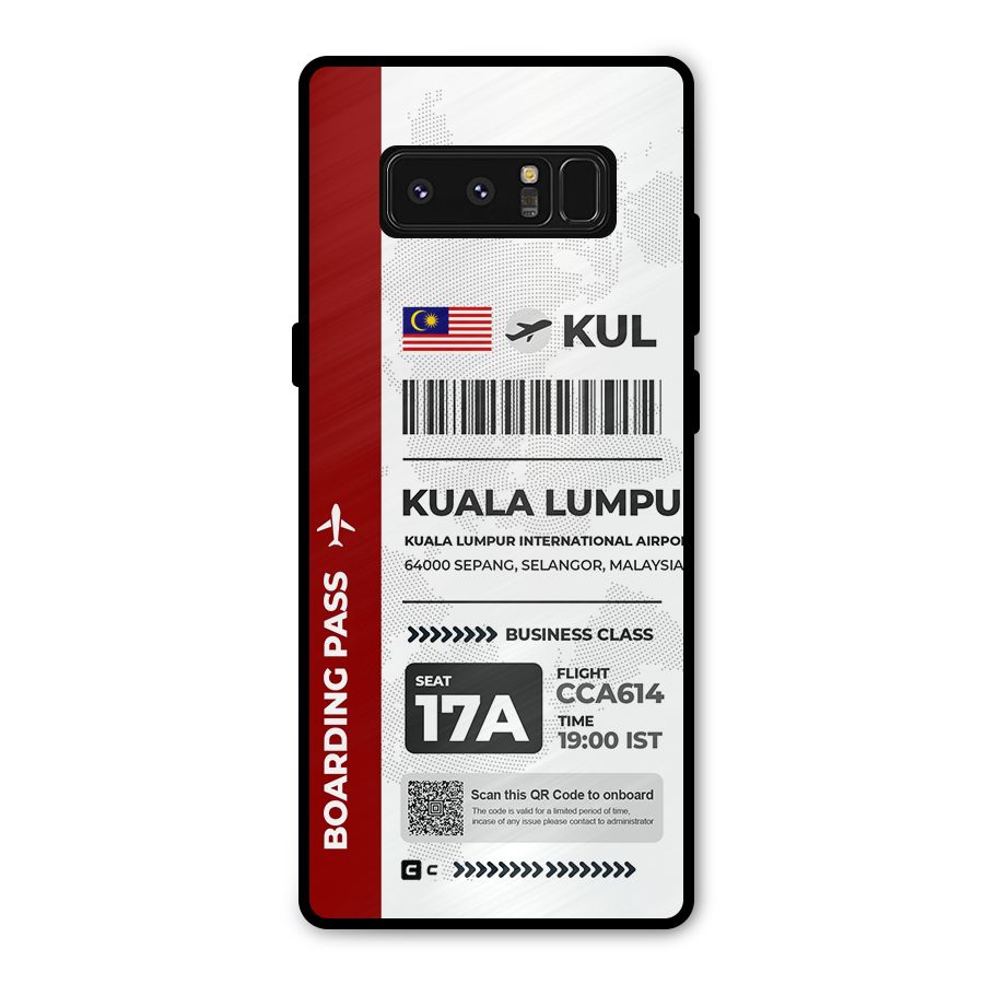 International Boarding Pass Kuala Lumpur Metal Back Case for Galaxy Note 8
