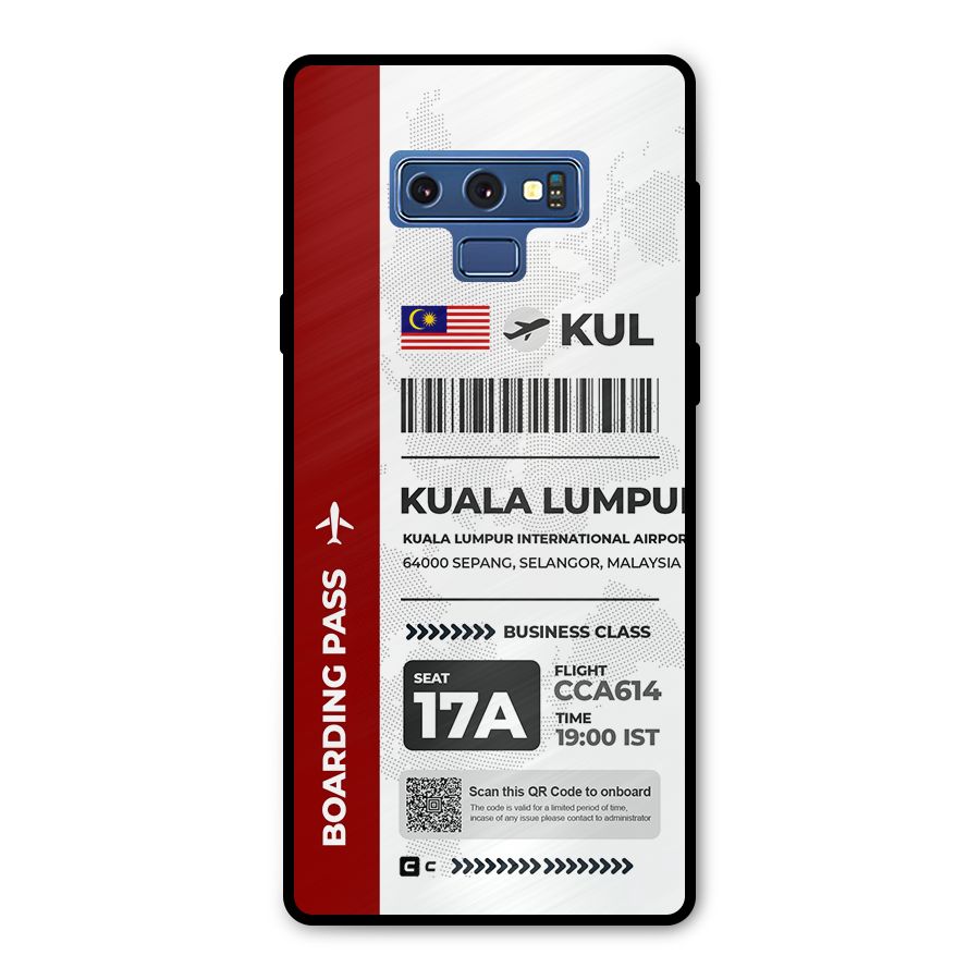 International Boarding Pass Kuala Lumpur Metal Back Case for Galaxy Note 9