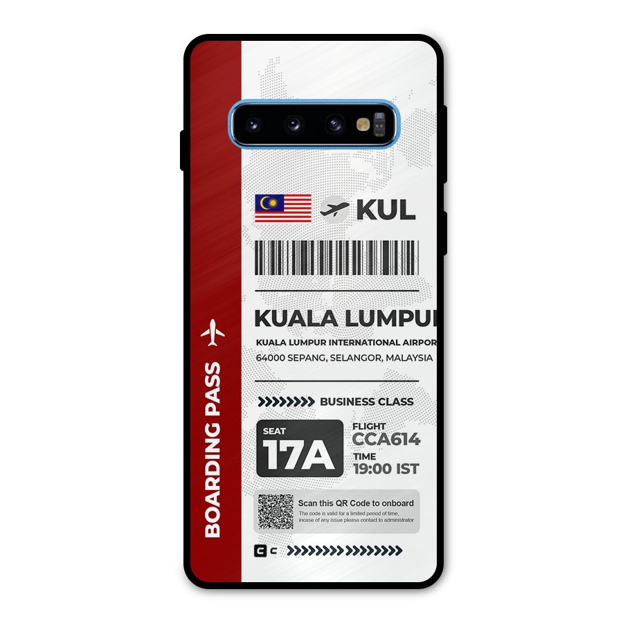 International Boarding Pass Kuala Lumpur Metal Back Case for Galaxy S10