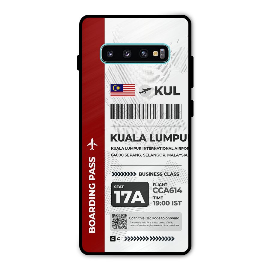 International Boarding Pass Kuala Lumpur Metal Back Case for Galaxy S10 Plus