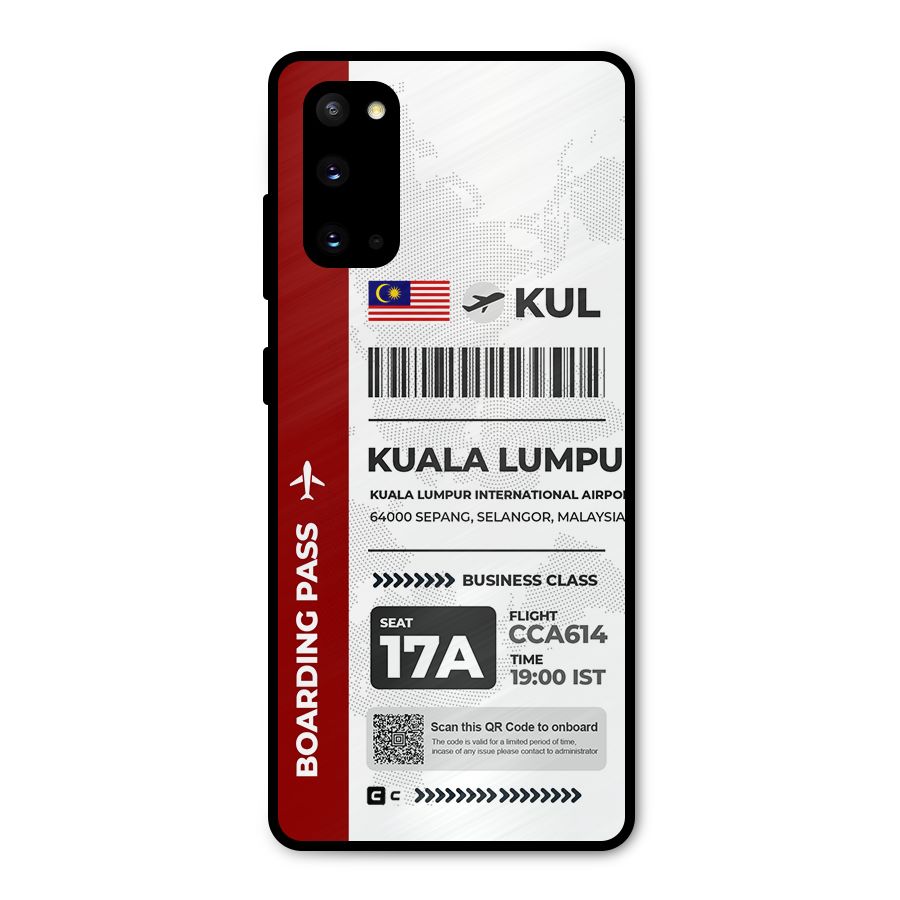 International Boarding Pass Kuala Lumpur Metal Back Case for Galaxy S20