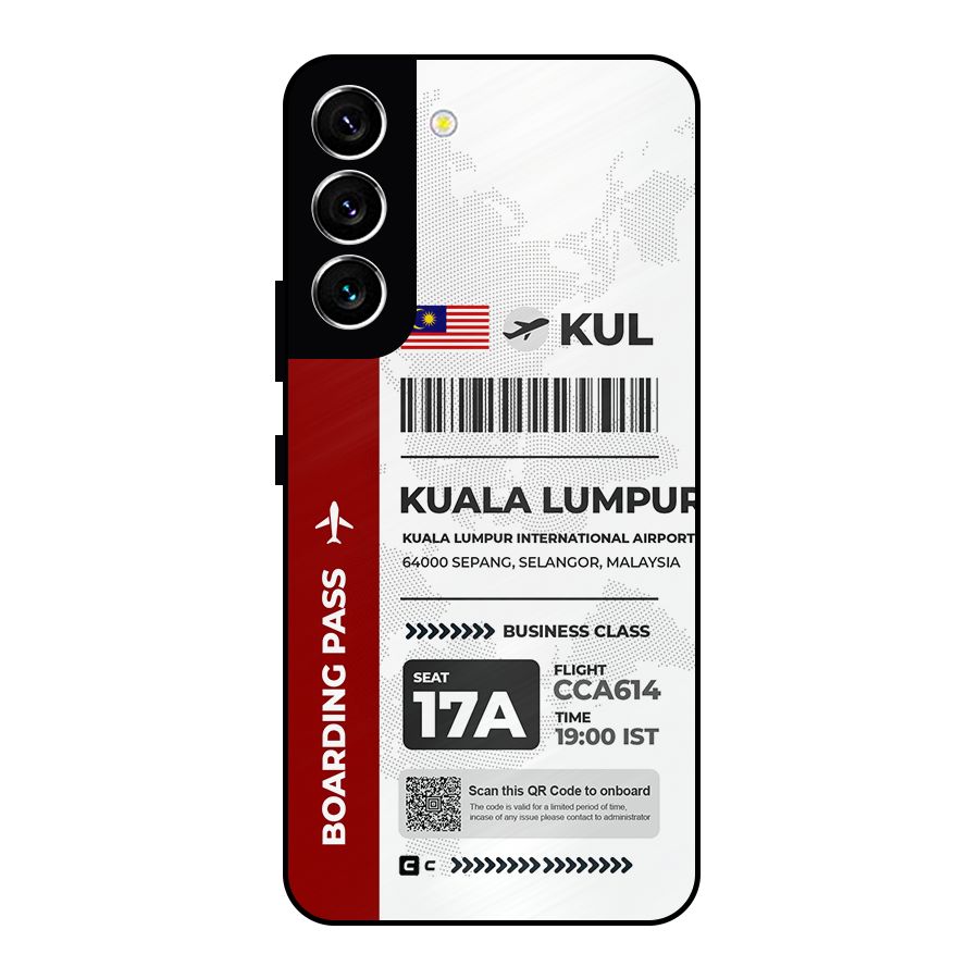 International Boarding Pass Kuala Lumpur Metal Back Case for Galaxy S22 5G