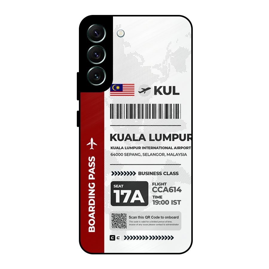 International Boarding Pass Kuala Lumpur Metal Back Case for Galaxy S22 Plus 5G