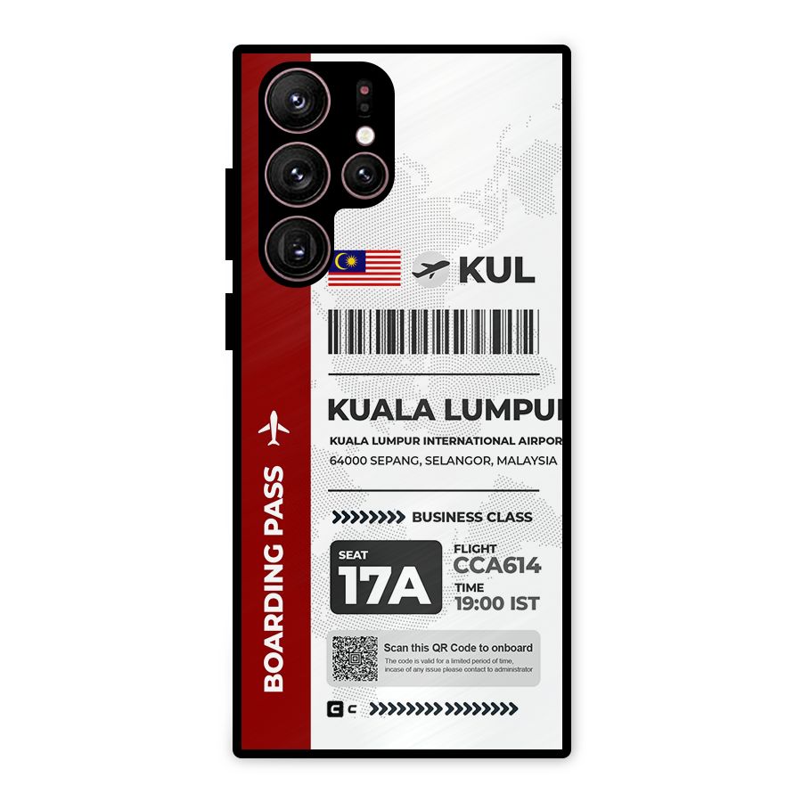 International Boarding Pass Kuala Lumpur Metal Back Case for Galaxy S22 Ultra 5G