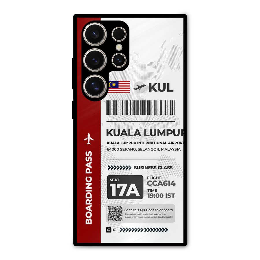 International Boarding Pass Kuala Lumpur Metal Back Case for Galaxy S24 Ultra