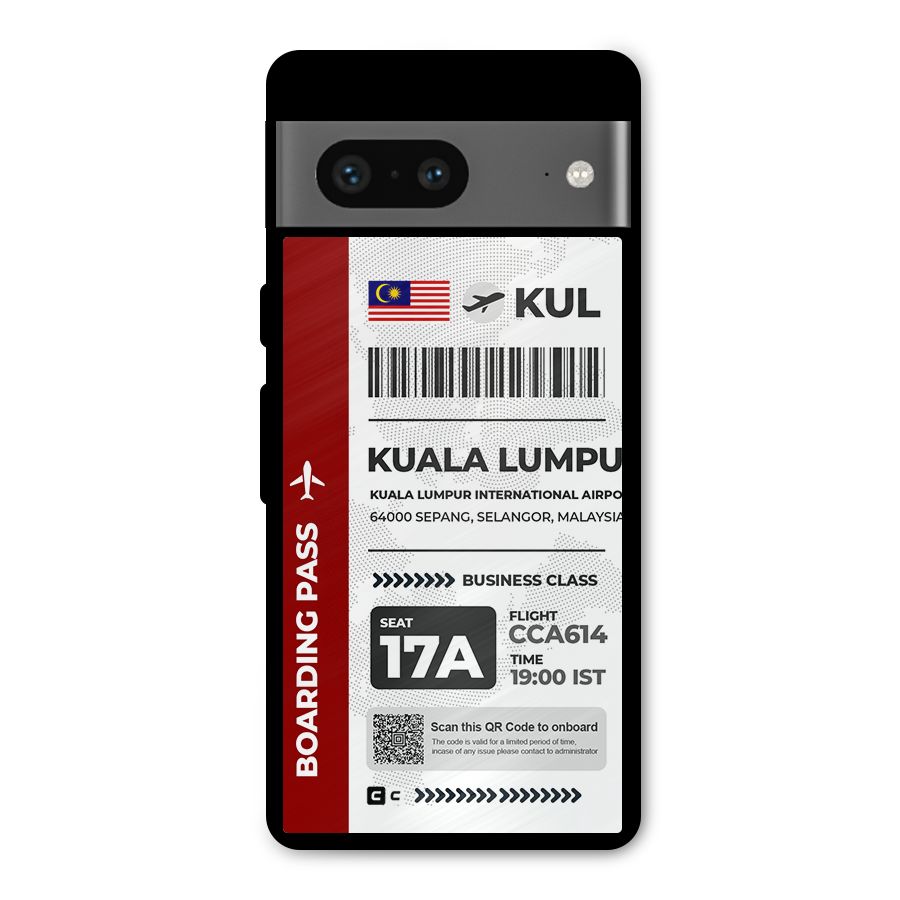 International Boarding Pass Kuala Lumpur Metal Back Case for Google Pixel 7