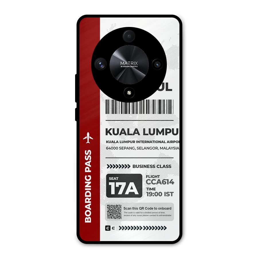 International Boarding Pass Kuala Lumpur Metal Back Case for Honor X9b