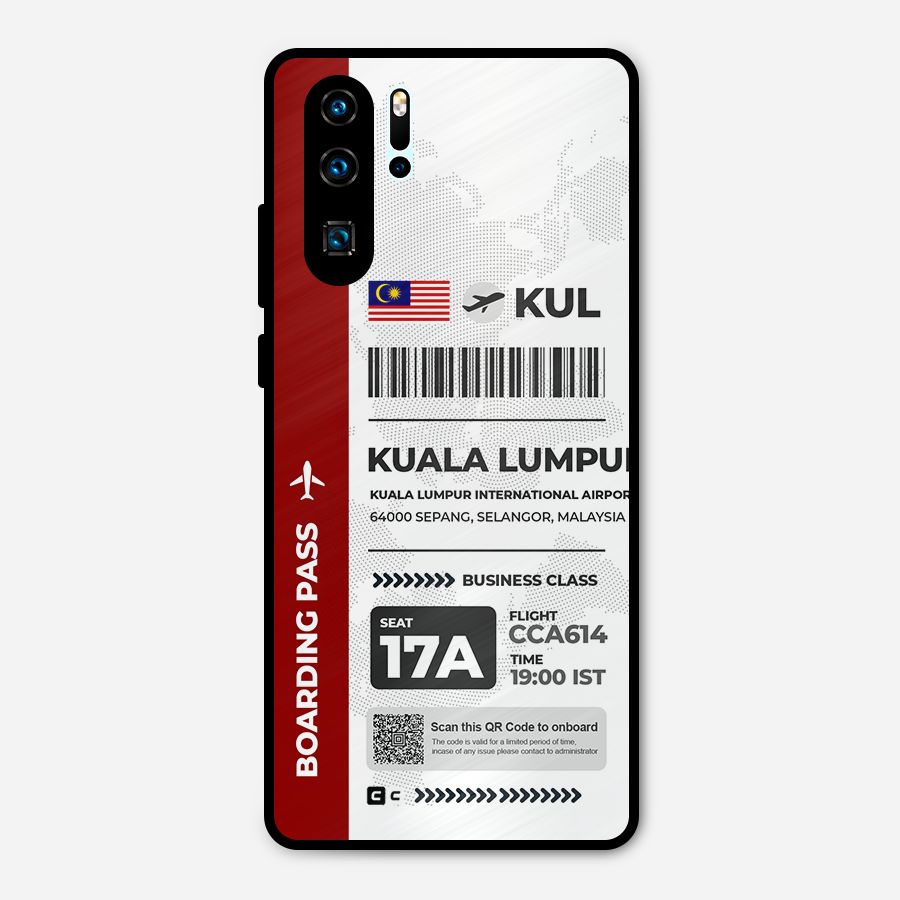 International Boarding Pass Kuala Lumpur Metal Back Case for Huawei P30 Pro