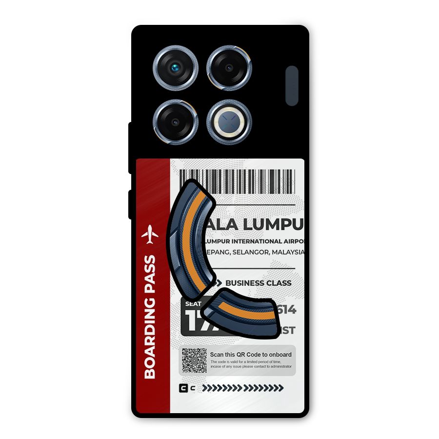 International Boarding Pass Kuala Lumpur Metal Back Case for Infinix GT 20 Pro
