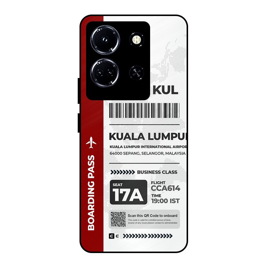 International Boarding Pass Kuala Lumpur Metal Back Case for Infinix Note 30 5G
