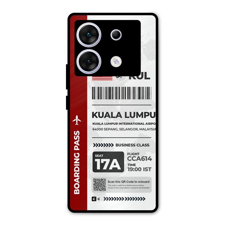 International Boarding Pass Kuala Lumpur Metal Back Case for Infinix Zero 30 5G