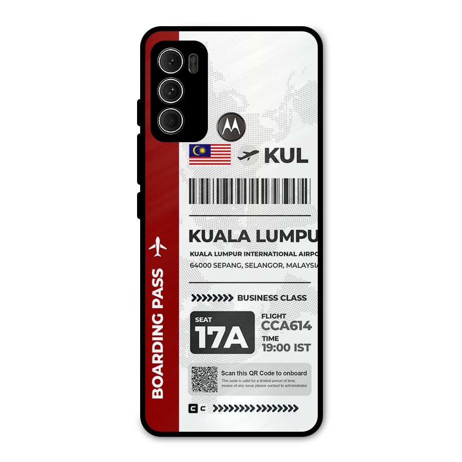 International Boarding Pass Kuala Lumpur Metal Back Case for Moto G60