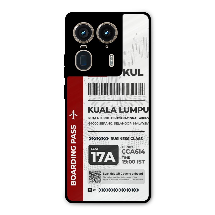 International Boarding Pass Kuala Lumpur Metal Back Case for Motorola Edge 50 Ultra