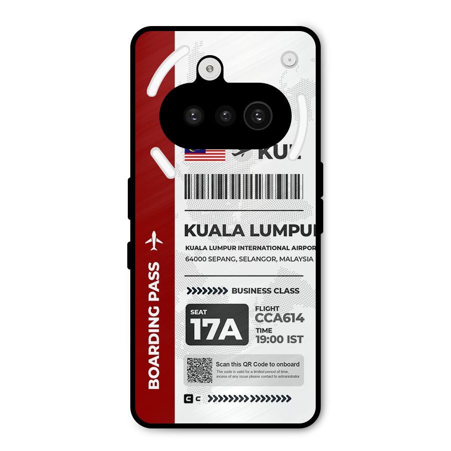 International Boarding Pass Kuala Lumpur Metal Back Case for Nothing Phone 3a