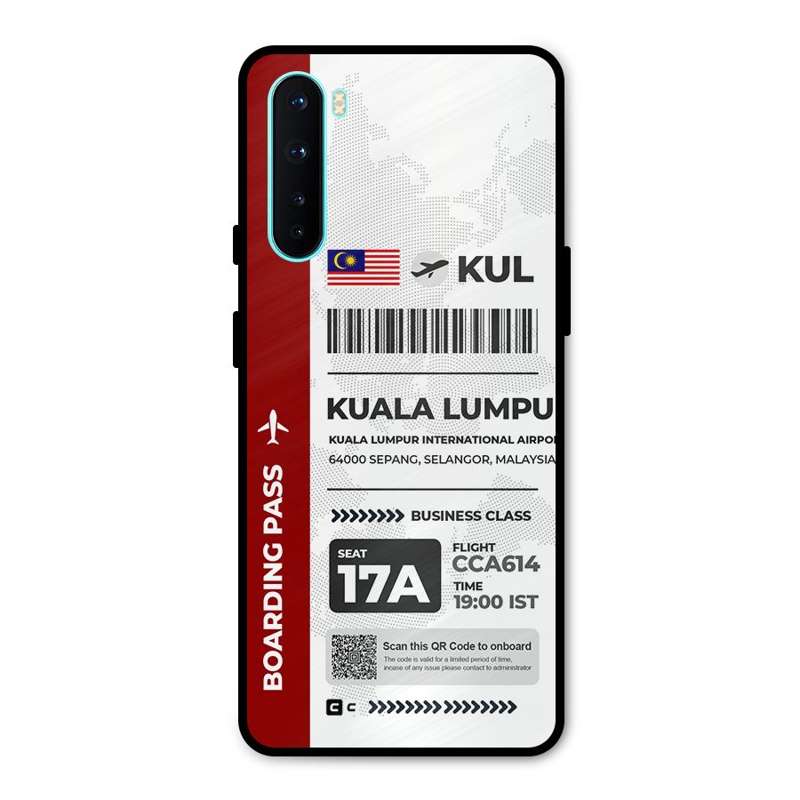 International Boarding Pass Kuala Lumpur Metal Back Case for OnePlus Nord