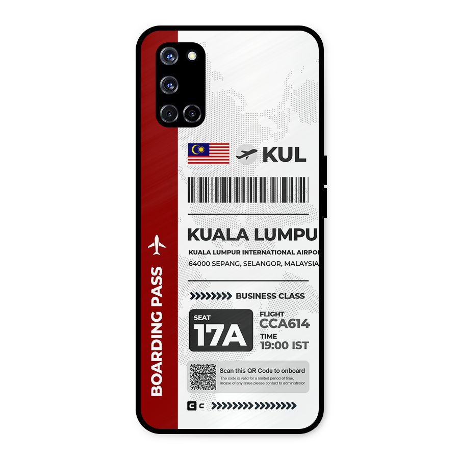 International Boarding Pass Kuala Lumpur Metal Back Case for Oppo A52