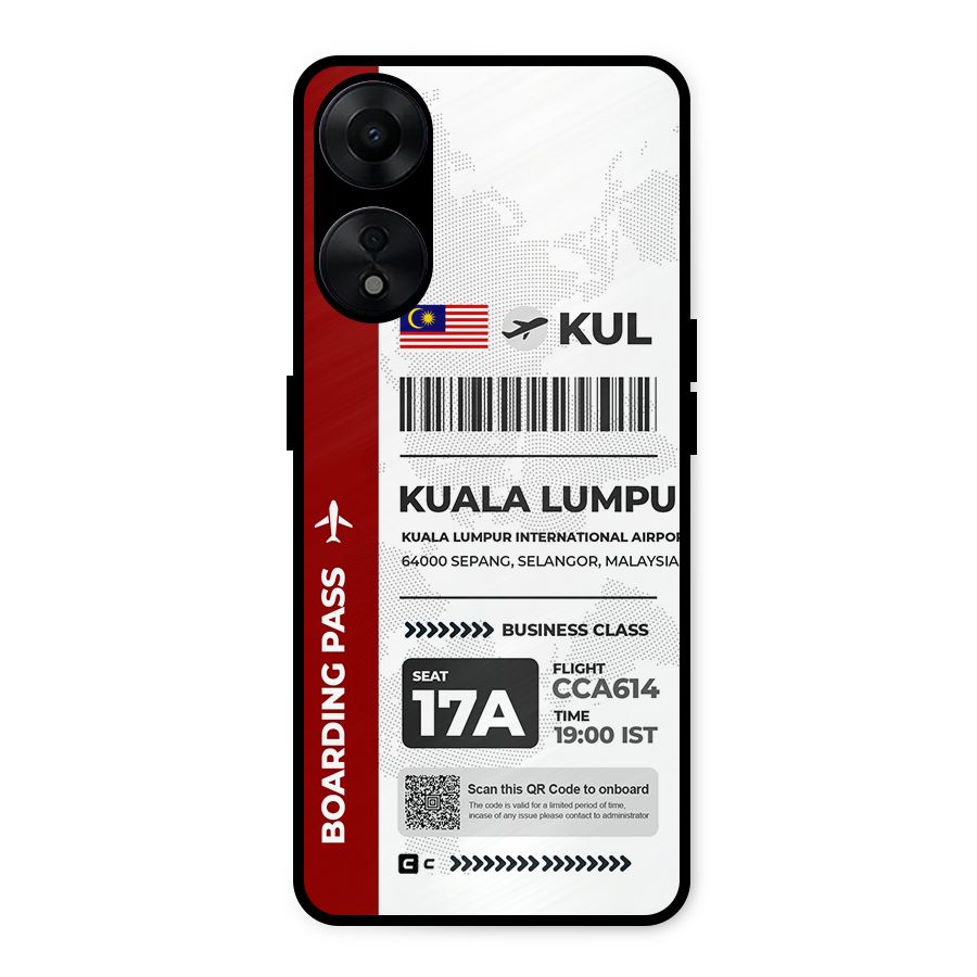 International Boarding Pass Kuala Lumpur Metal Back Case for Oppo A78 5G