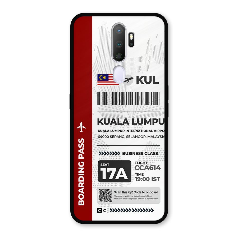 International Boarding Pass Kuala Lumpur Metal Back Case for Oppo A9 (2020)