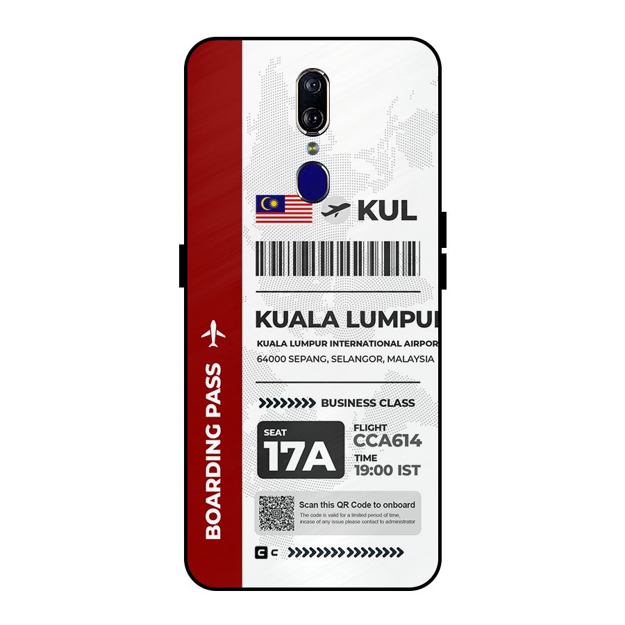 International Boarding Pass Kuala Lumpur Metal Back Case for Oppo F11