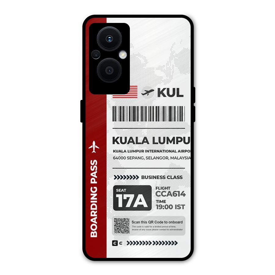 International Boarding Pass Kuala Lumpur Metal Back Case for Oppo F21 Pro 5G