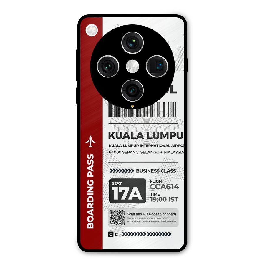 International Boarding Pass Kuala Lumpur Metal Back Case for Oppo Find X8 Pro