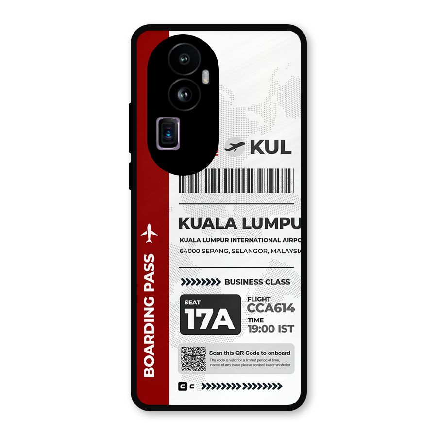 International Boarding Pass Kuala Lumpur Metal Back Case for Oppo Reno10 Pro Plus