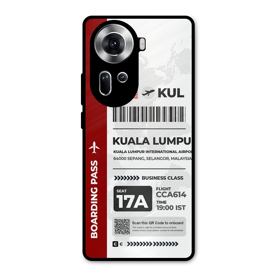 International Boarding Pass Kuala Lumpur Metal Back Case for Oppo Reno11 5G
