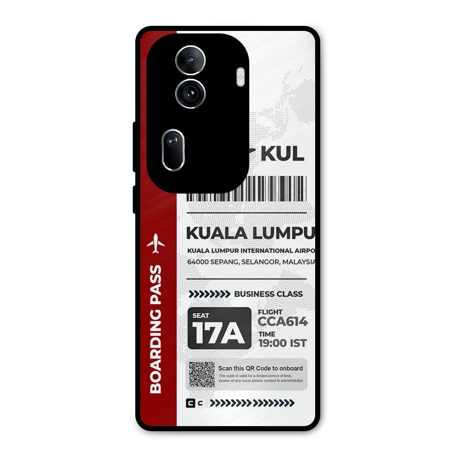 International Boarding Pass Kuala Lumpur Metal Back Case for Oppo Reno11 Pro 5G