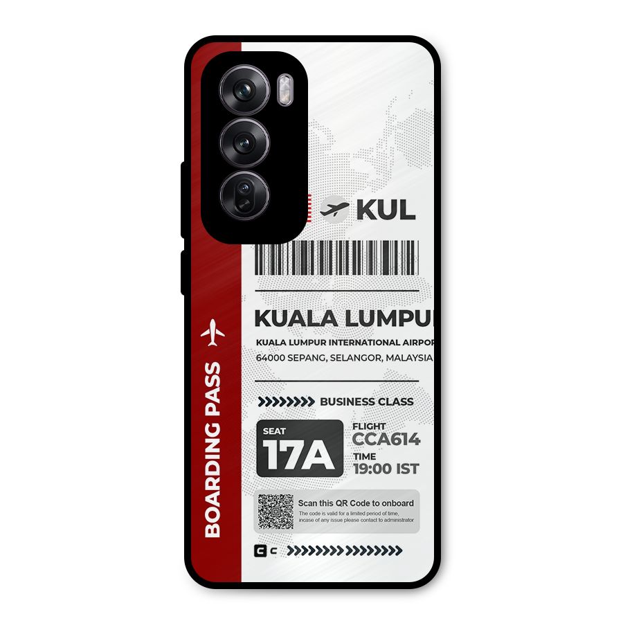 International Boarding Pass Kuala Lumpur Metal Back Case for Oppo Reno12 Pro