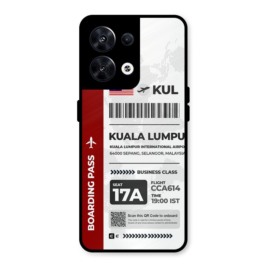 International Boarding Pass Kuala Lumpur Metal Back Case for Oppo Reno8 5G