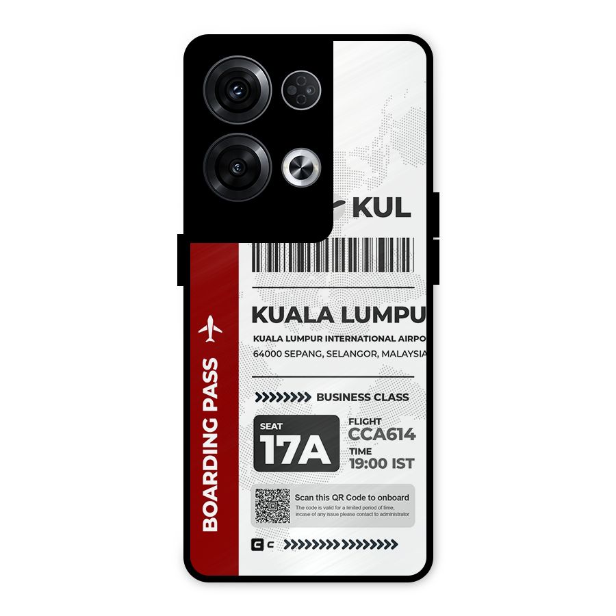 International Boarding Pass Kuala Lumpur Metal Back Case for Oppo Reno8 Pro 5G