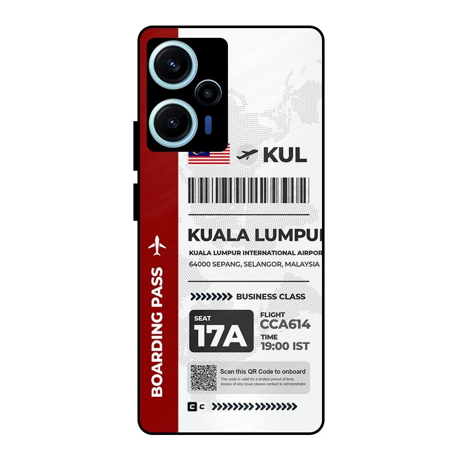 International Boarding Pass Kuala Lumpur Metal Back Case for Poco F5