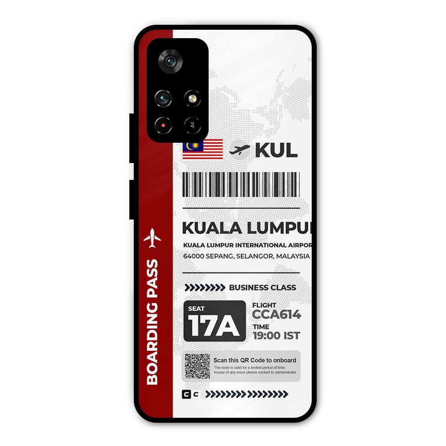 International Boarding Pass Kuala Lumpur Metal Back Case for Poco M4 Pro 5G