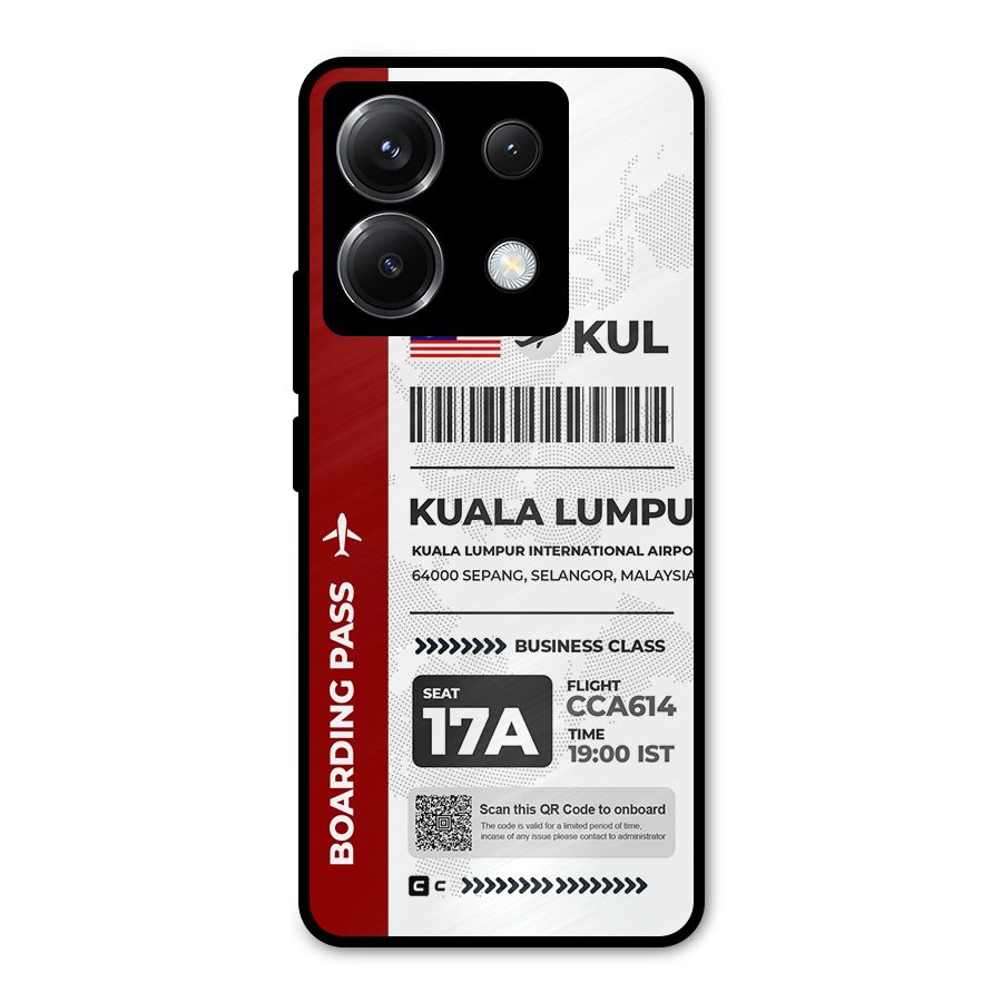International Boarding Pass Kuala Lumpur Metal Back Case for Poco X6