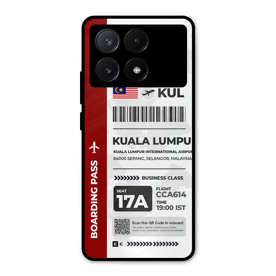 International Boarding Pass Kuala Lumpur Metal Back Case for Poco X6 Pro