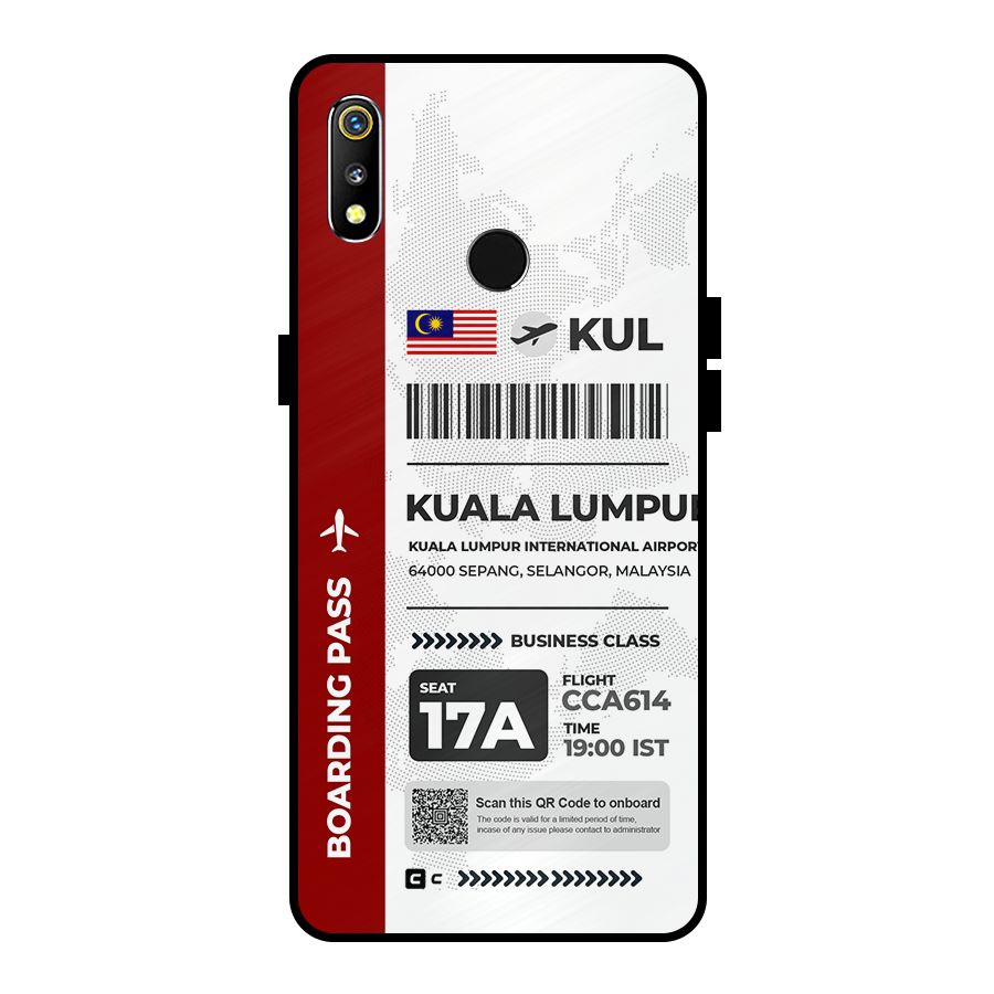 International Boarding Pass Kuala Lumpur Metal Back Case for Realme 3