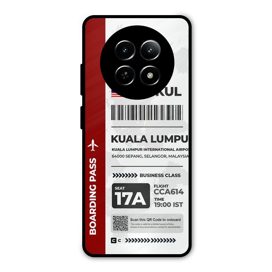 International Boarding Pass Kuala Lumpur Metal Back Case for Realme Narzo 70x 5G